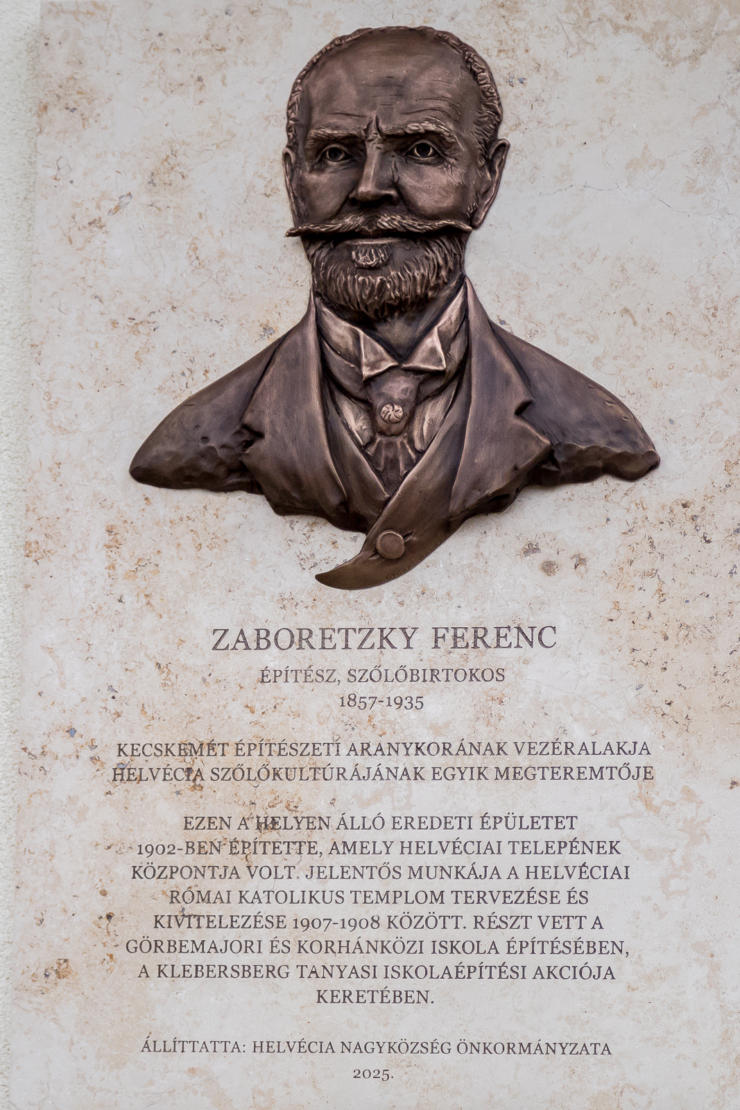 Zaboretzky Ferenc emléktáblája